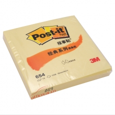 3M 654 經典報事貼 76*76mm （黃色） 12本/封