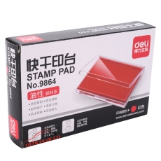 得力 Deli 9864 120*80mm 方形透明外殼快干印臺(tái) （紅色）