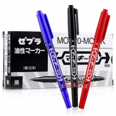 斑馬 ZEBRA MO-120-MC 小雙頭記號筆（油性記號筆）速干耐水 (紅色) 10支/盒