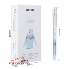 得力 deli A651 文具0.5mm（可擦筆） 全針管中性筆水筆簽字筆 黑色 12支/盒